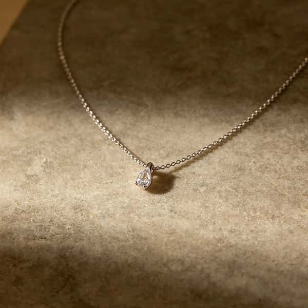 Minimalist Solitaire Diamond-Simulant Necklace