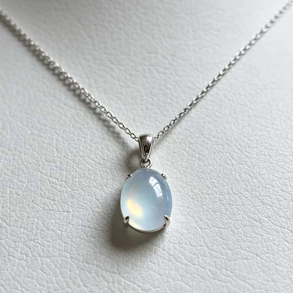 Mystic Moonstone Solitaire Pendant Necklace